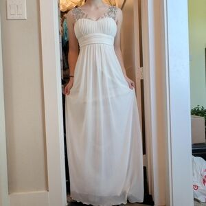 Nasty Gal White Maxi Dress with Embellished Straps